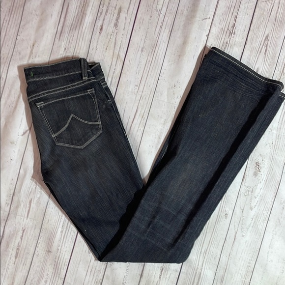 EUC J Brand 26” Women’s‎ Dark Wash Boot Cut Flare Jeans Mid Rise Casual Business - Picture 1 of 9